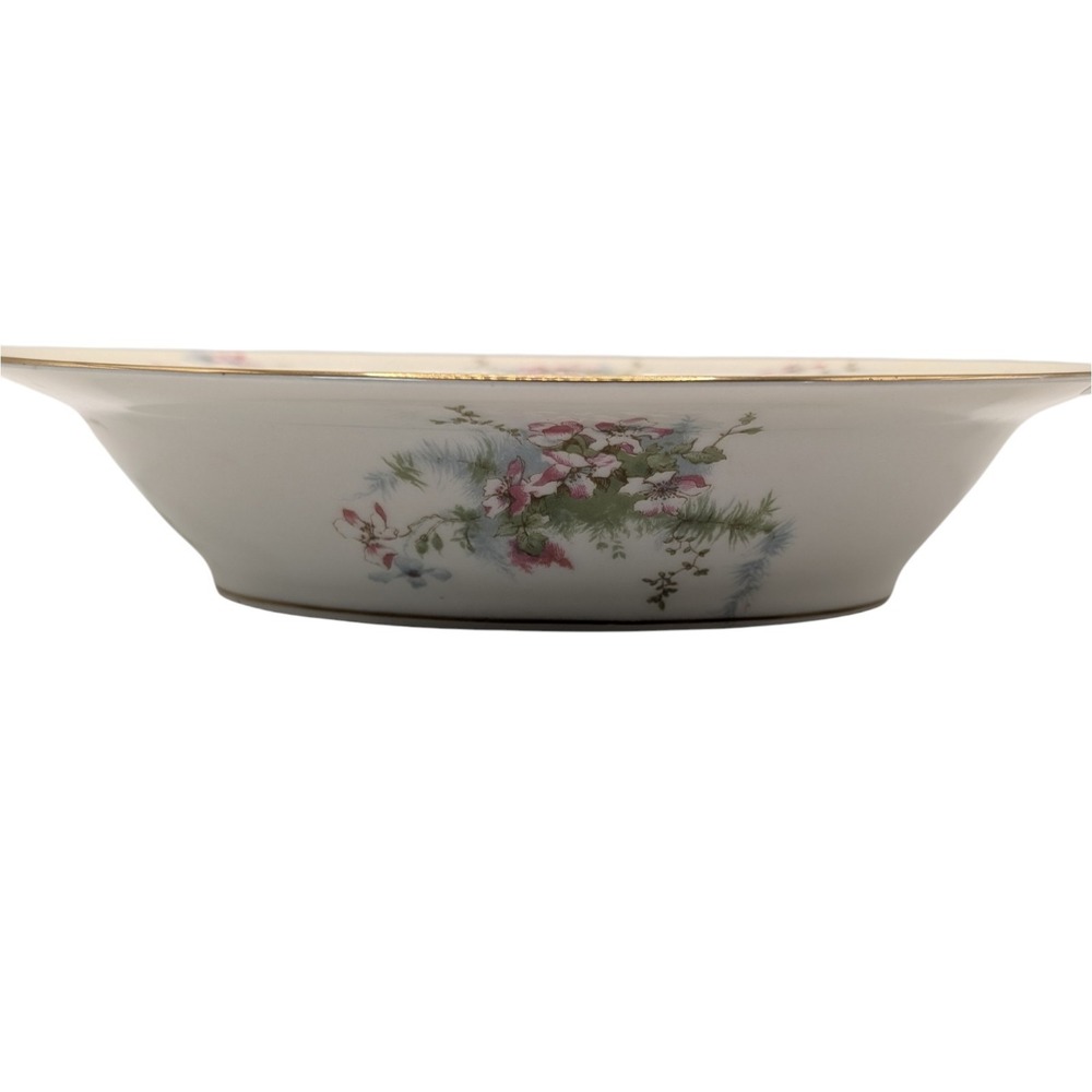 Vintage Theodore Haviland Serving Bowl Apple Blossom Oval Gold Trim New York - Picture 4 of 12